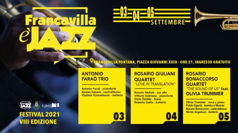 Dal 3 al 5 settembre l’ottava edizione del Francavilla è Jazz
