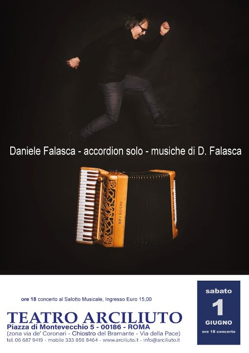 Daniele Falasca in “Accordion Solo” in concerto al Salotto Musicale del Teatro Arciliuto di Roma